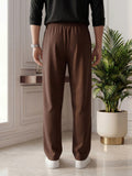 Salaar Clothing Baggy Fit Micro Stretch Trouser-Brown