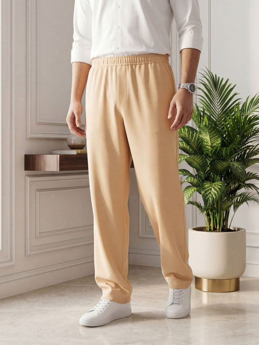 Salaar Clothing Baggy Fit Micro Stretch Trouser-Off White