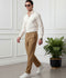 Salaar Clothing Straight Fit Woven Terry Trouser Pant-Khaki