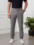 Salaar Clothing Straight Fit Woven Terry Trouser Pant-Silver Grey