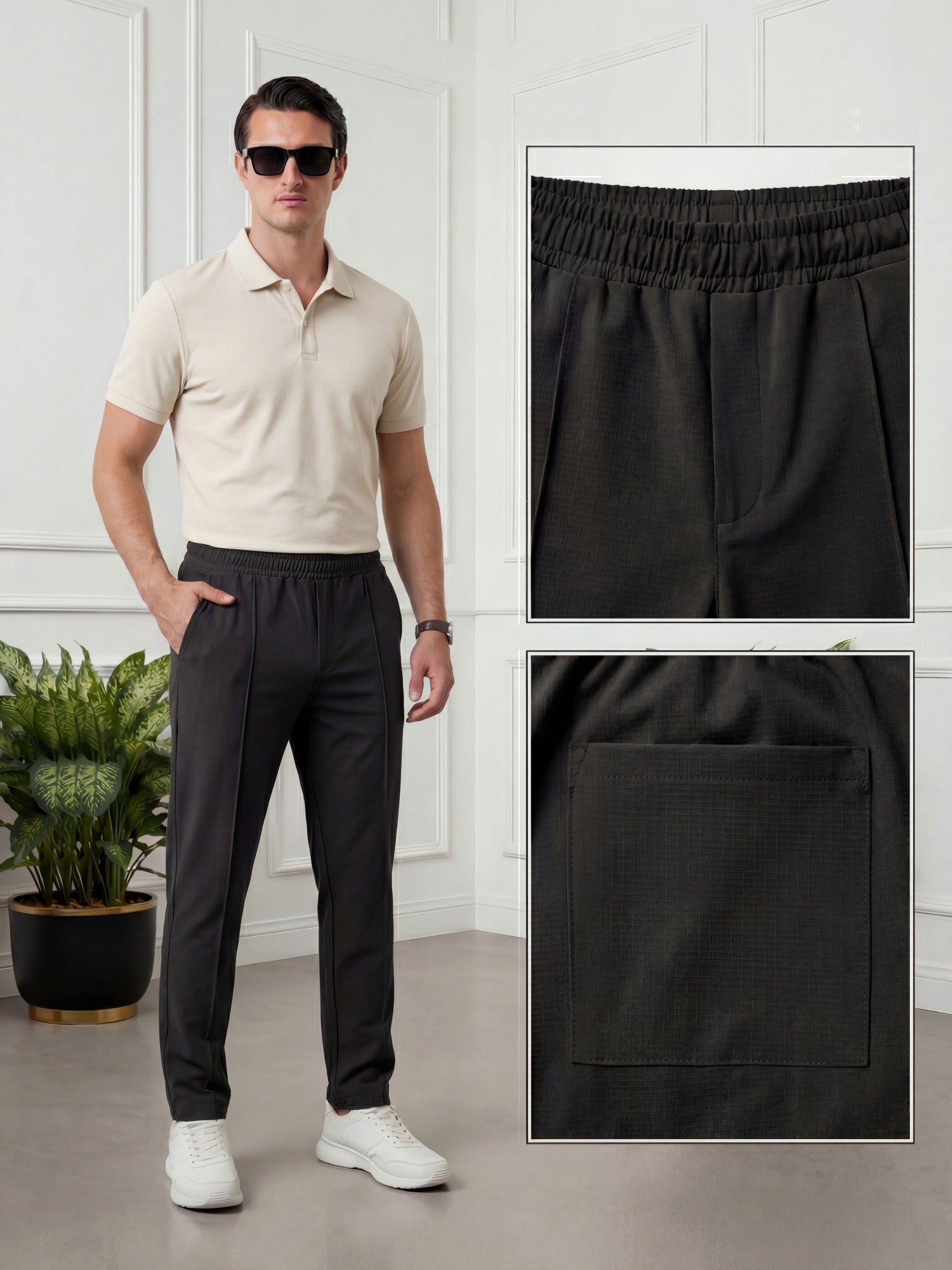 Salaar Clothing Straight Fit Cotton Trouser Pant-Black