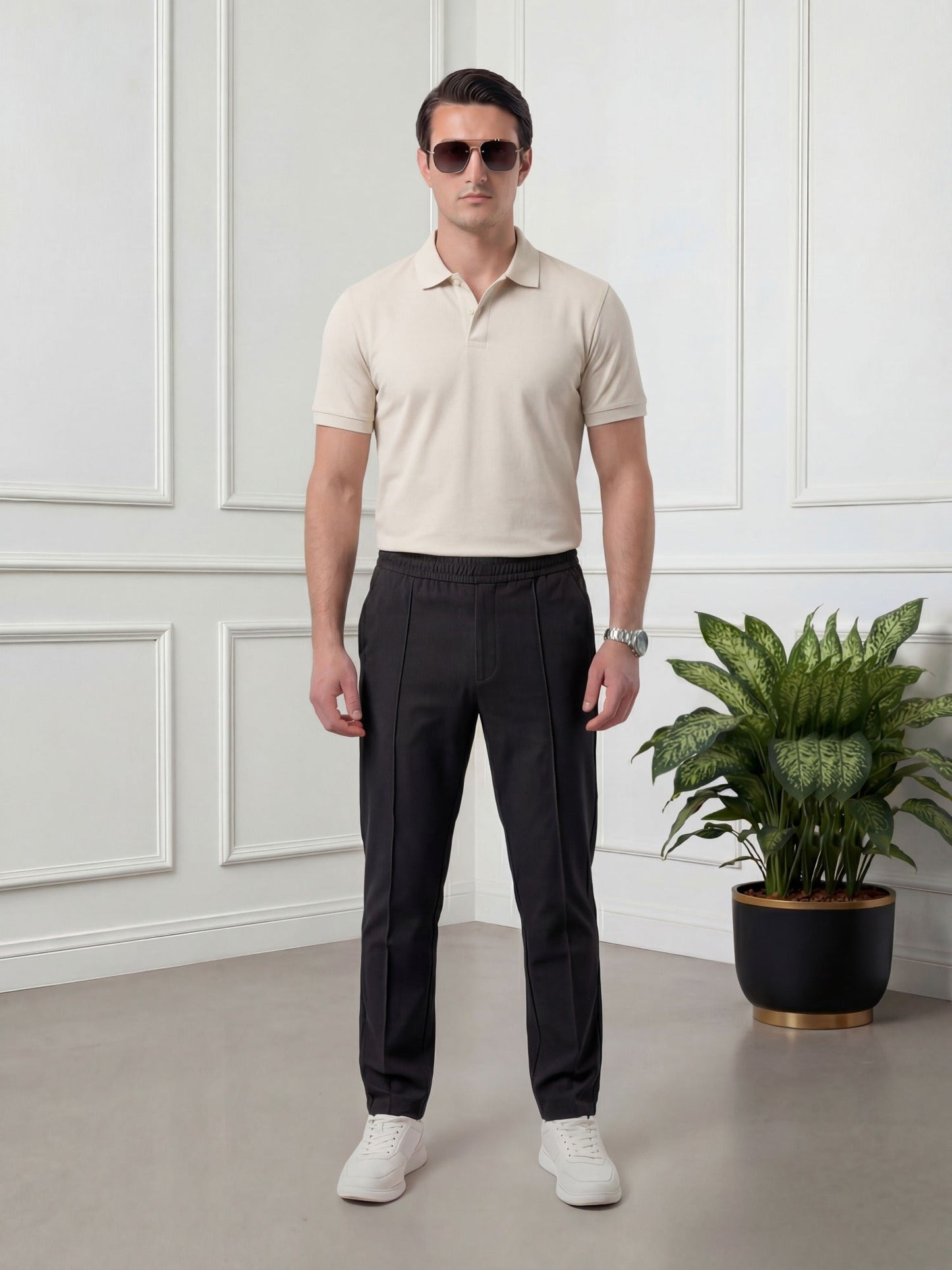 Salaar Clothing Straight Fit Cotton Trouser Pant-Black