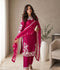 Savarna Silk Embroidered Stitched 3-Piece Suit-Magenta Pink-59