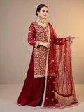 Savarna Chiffon Embroidered Sharara-Maroon-60