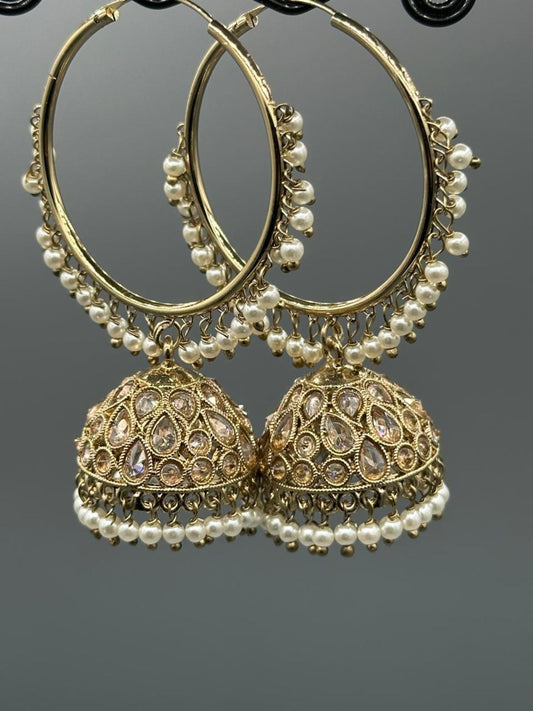 H&A Jewellery Kashmiri Bali Gold Plated with Semi Precious Stones 