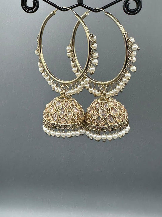 H&A Jewellery Kashmiri Bali Gold Plated with Semi Precious Stones