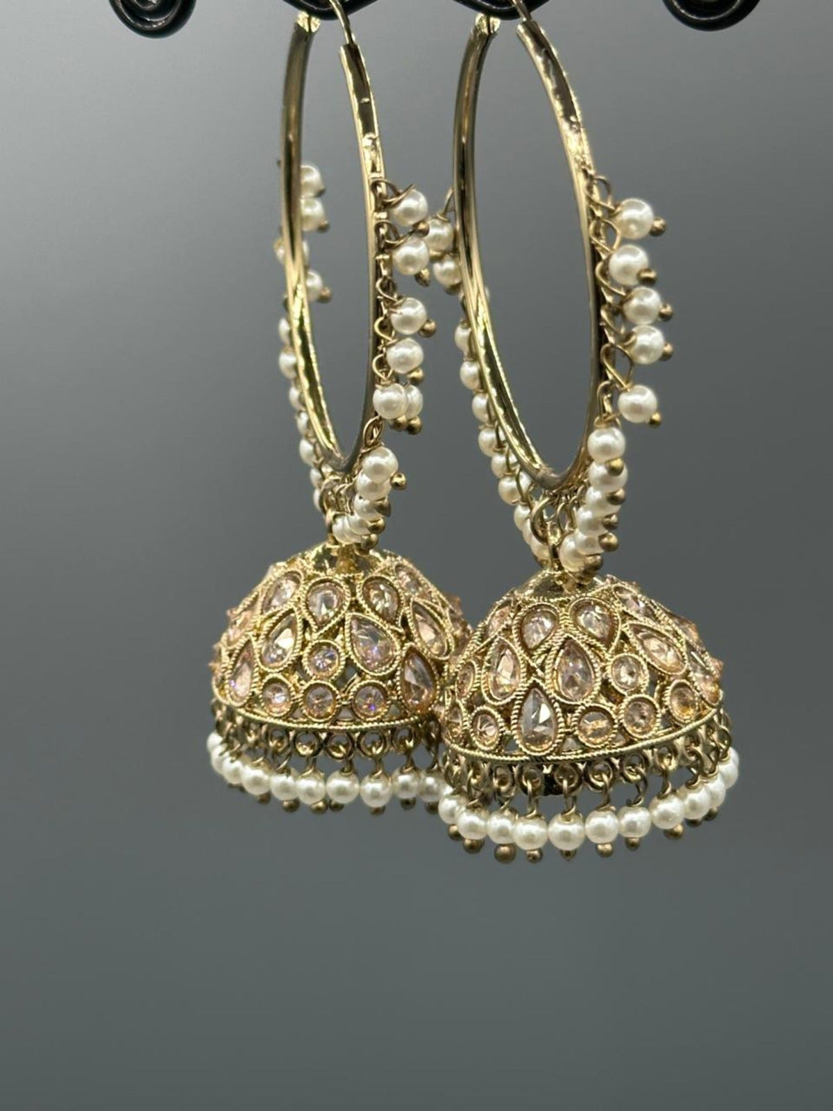 H&A Jewellery Kashmiri Bali Gold Plated with Semi Precious Stones 
