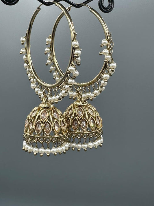 H&A Jewellery Kashmiri Bali Gold Plated with Semi Precious Stones