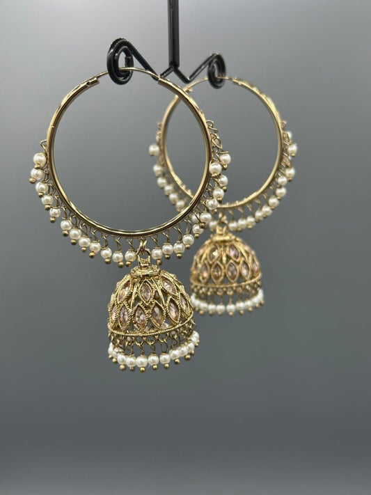 H&A Jewellery Kashmiri Bali Gold Plated with Semi Precious Stones