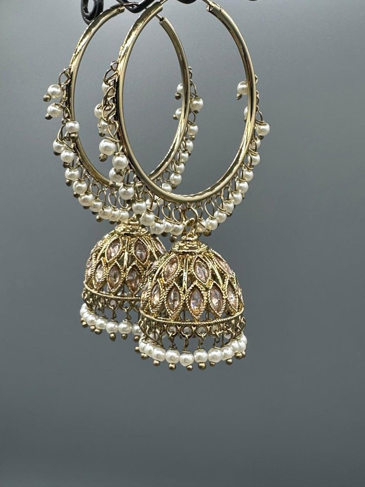H&A Jewellery Kashmiri Bali Gold Plated with Semi Precious Stones