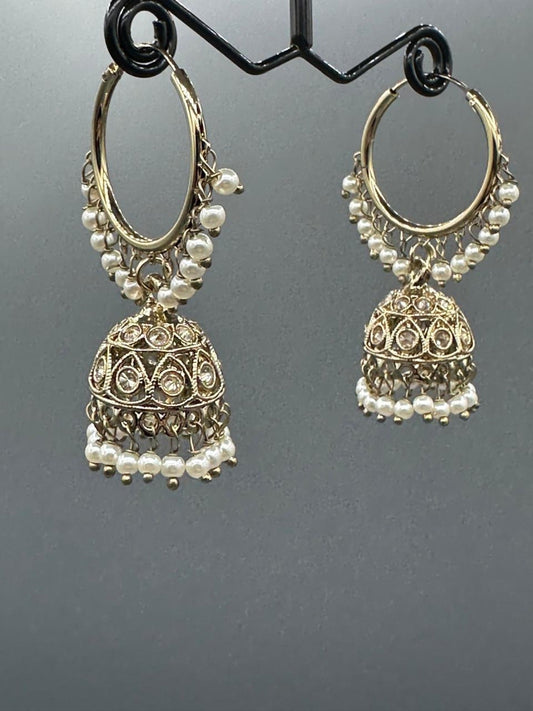 H&A Jewellery Kashmiri Bali Gold Plated with Semi Precious Stones