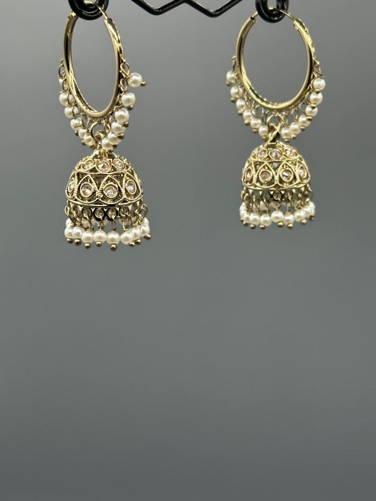 H&A Jewellery Kashmiri Bali Gold Plated with Semi Precious Stones