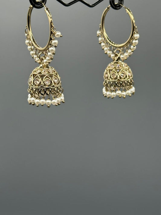 H&A Jewellery Kashmiri Bali Gold Plated with Semi Precious Stones