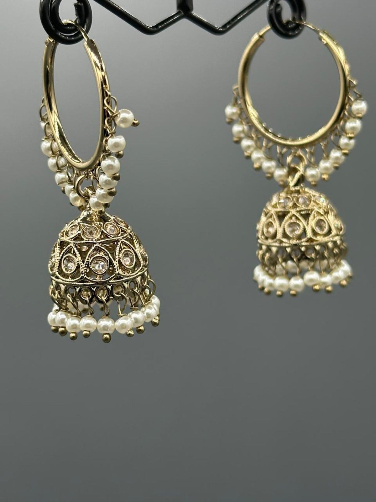 H&A Jewellery Kashmiri Bali Gold Plated with Semi Precious Stones