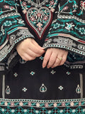 Black-Tehzeeb Libas Lawn Embroidered Stitched 3-Piece Suit-Sajjal B