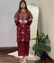Tehzeeb Libas Lawn Embroidered Stitched 2-Piece Suit-Lali