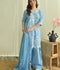 Tehzeeb Libas Lawn Embroidered Stitched 3-Piece Suit-Bluebell Bloom
