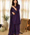 Alina Lime Linen Embroidered Stitched 3-Piece Suit-Purple Aura