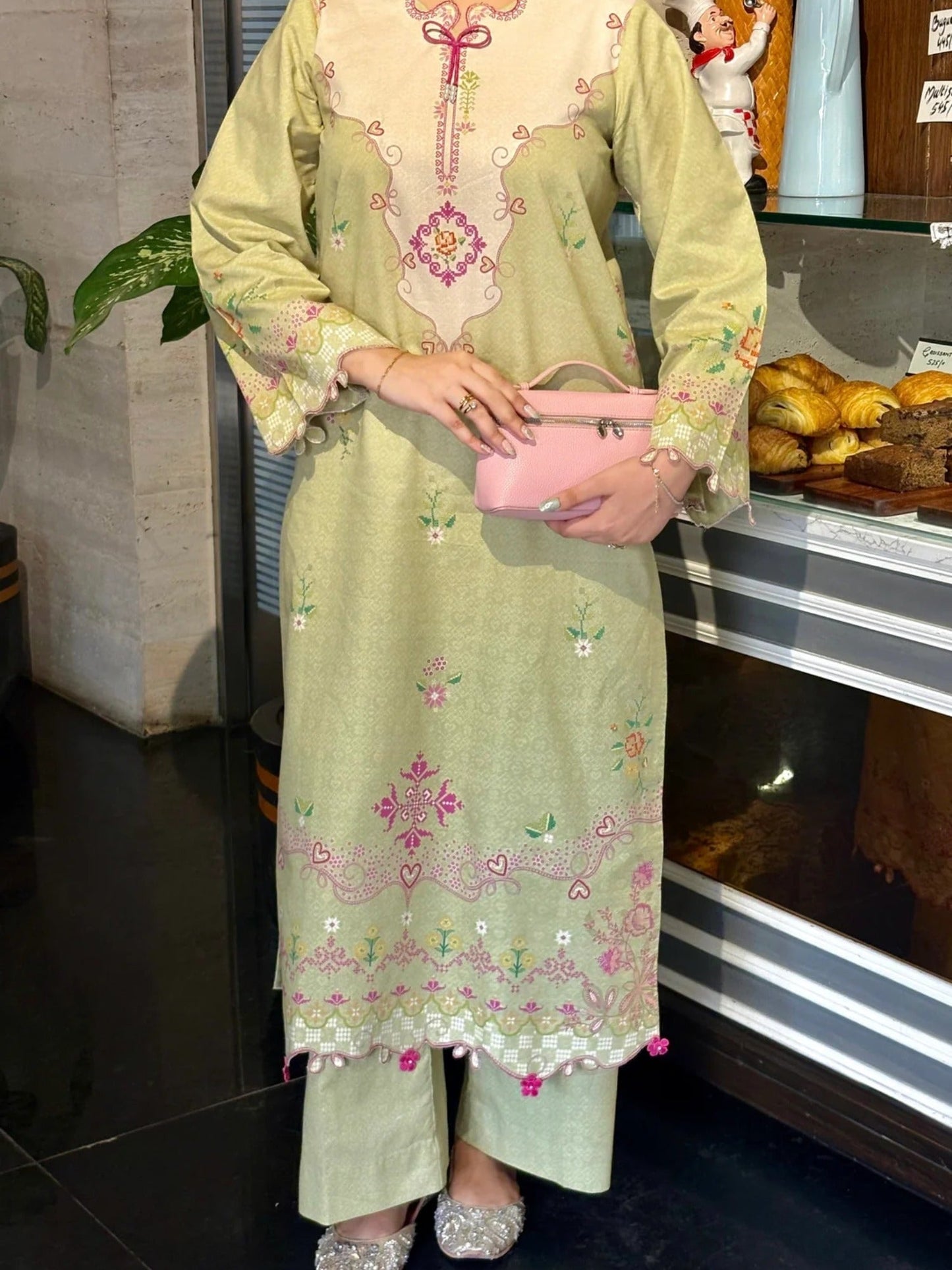 Sehrish Kanwal Lawn Printed Stitched 2-Piece Suit-Matcha Affair