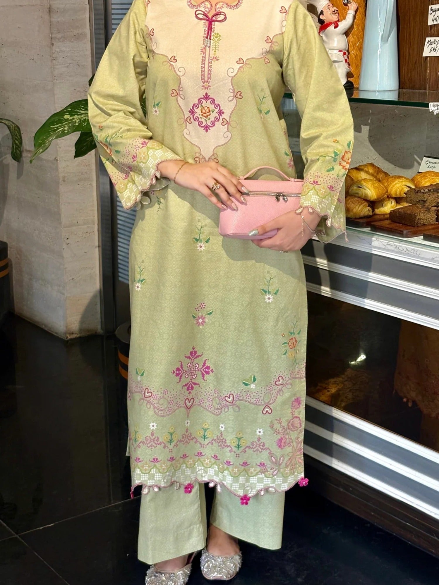 Sehrish Kanwal Lawn Printed Stitched 2-Piece Suit-Matcha Affair