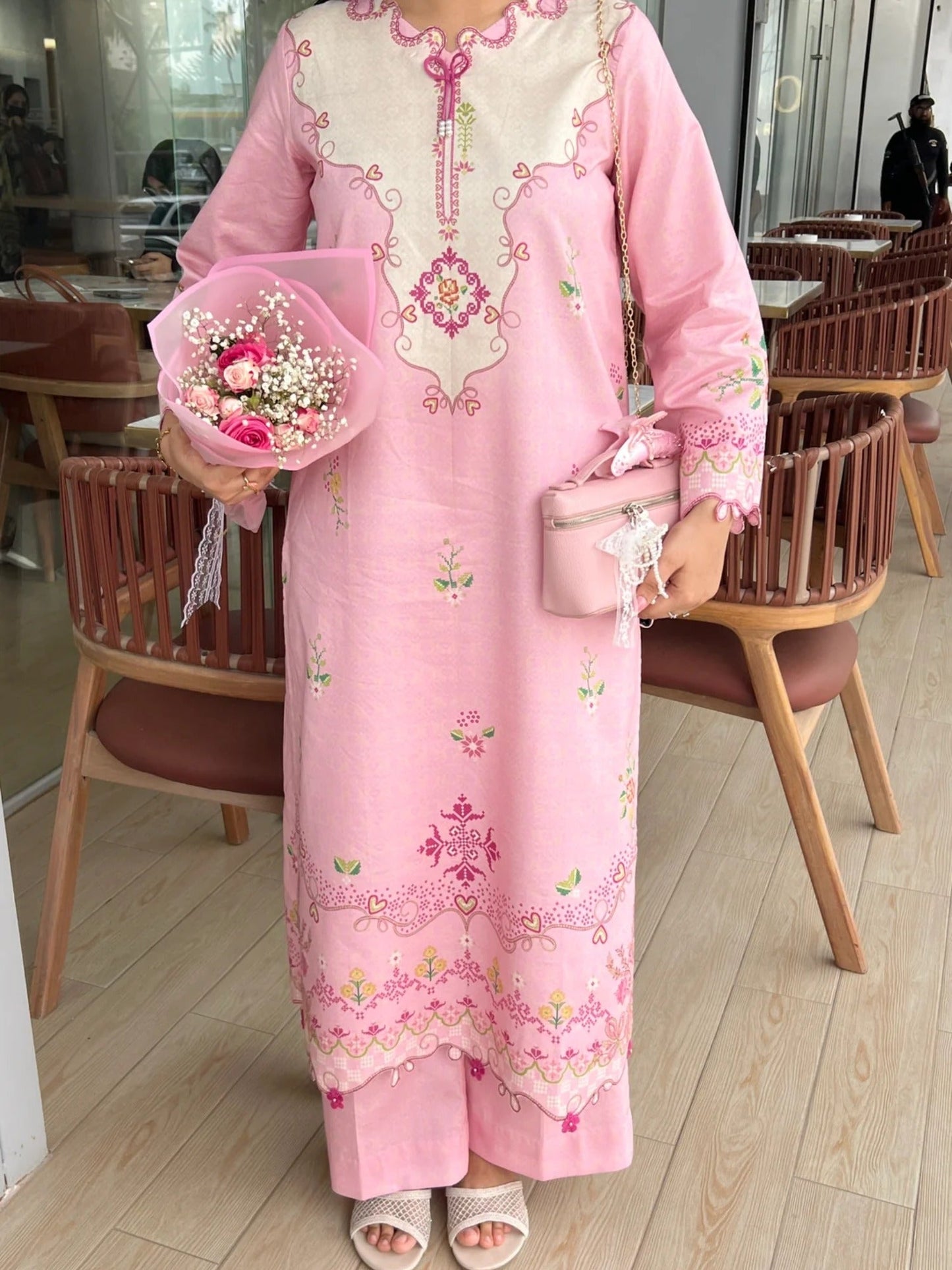 Sehrish Kanwal Lawn Printed Stitched 2-Piece Suit-Pink Affair