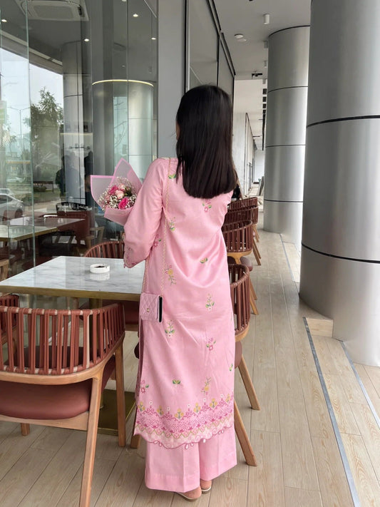 Sehrish Kanwal Lawn Printed Stitched 2-Piece Suit-Pink Affair