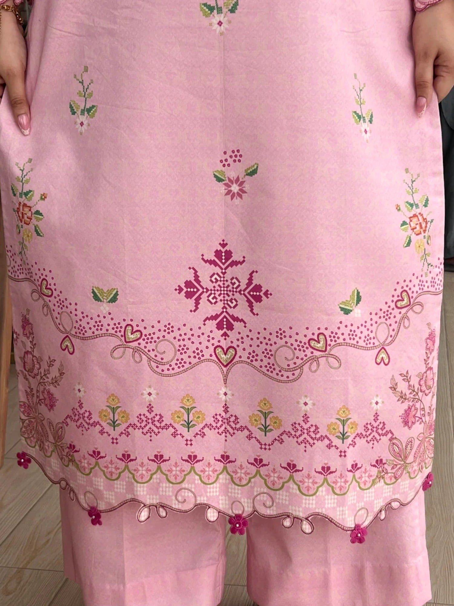Sehrish Kanwal Lawn Printed Stitched 2-Piece Suit-Pink Affair
