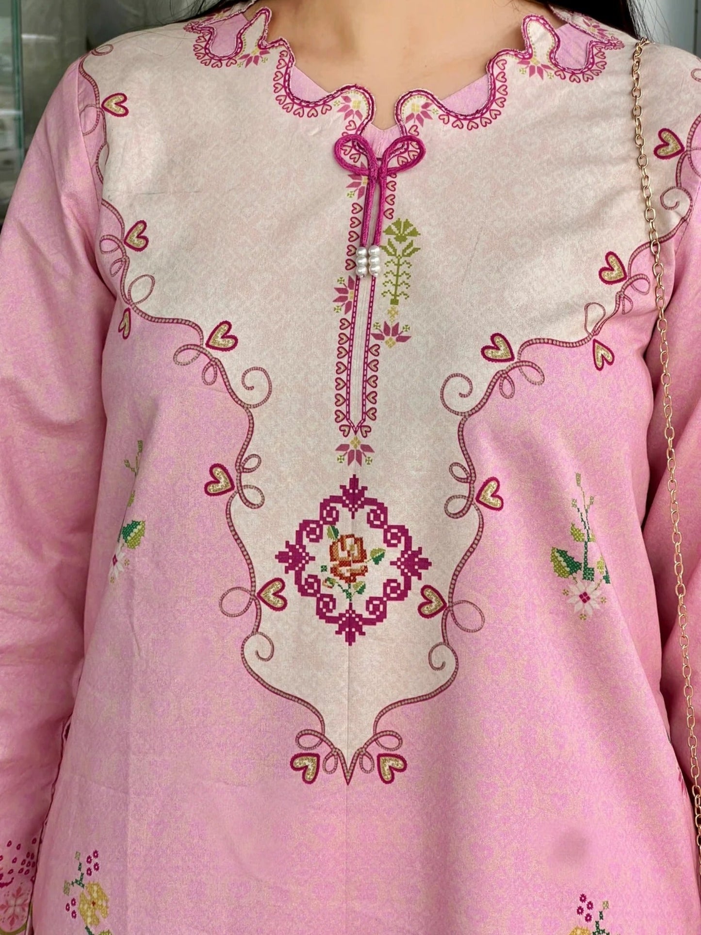 Sehrish Kanwal Lawn Printed Stitched 2-Piece Suit-Pink Affair