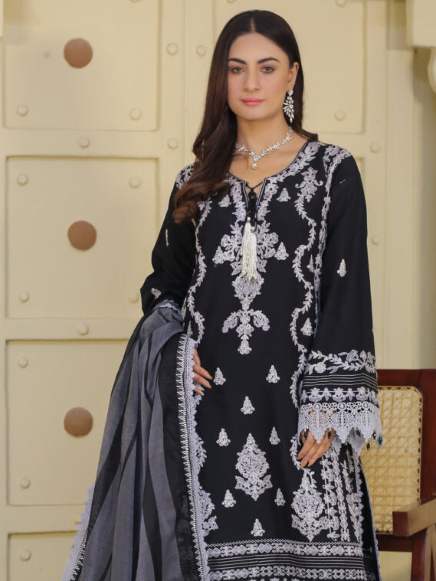 Lamorado Cotton Silk Embroidered Unstitched 3-Piece Suit-LWSU-25FE303