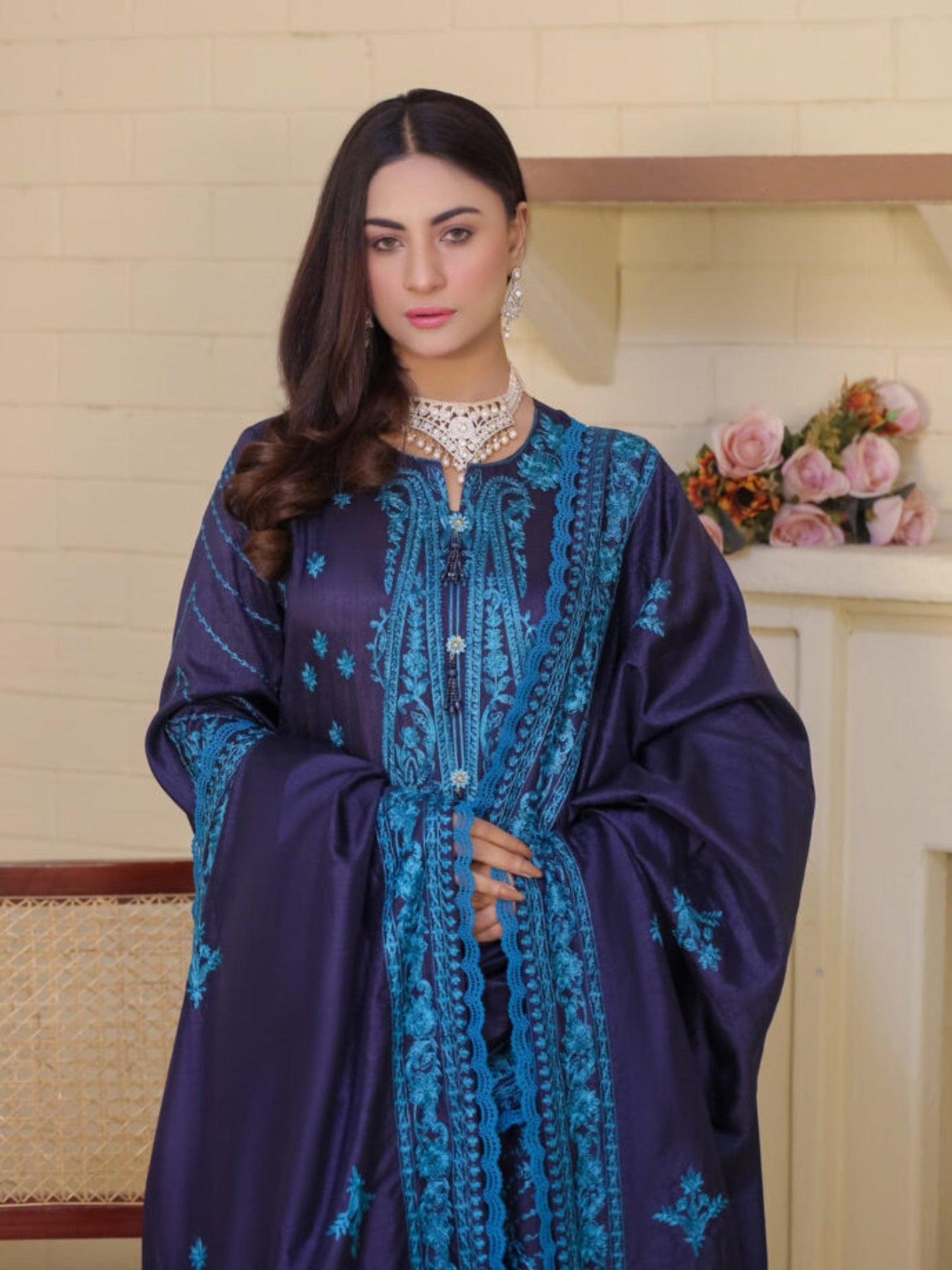 Lamorado Raw Silk Embroidered Unstitched 3-Piece Suit-LWSU-25FE305