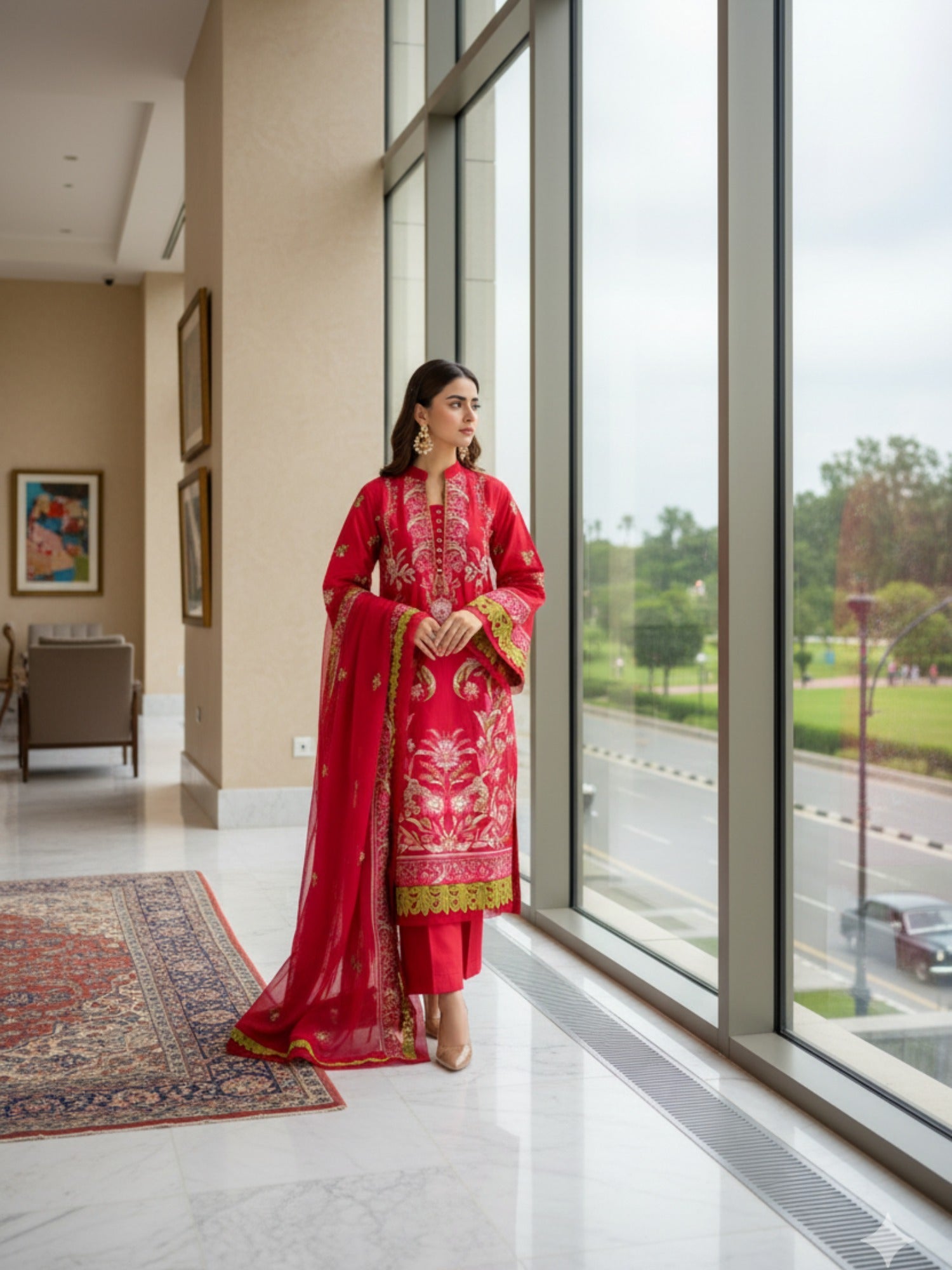 Pink Lamorado Lawn Embroidered Unstitched 3-Piece Suit-LWSU-25FE306