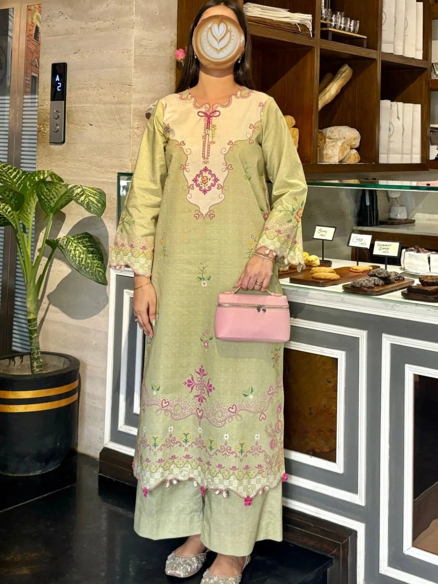 Sehrish Kanwal Lawn Printed Stitched 2-Piece Suit-Matcha Affair