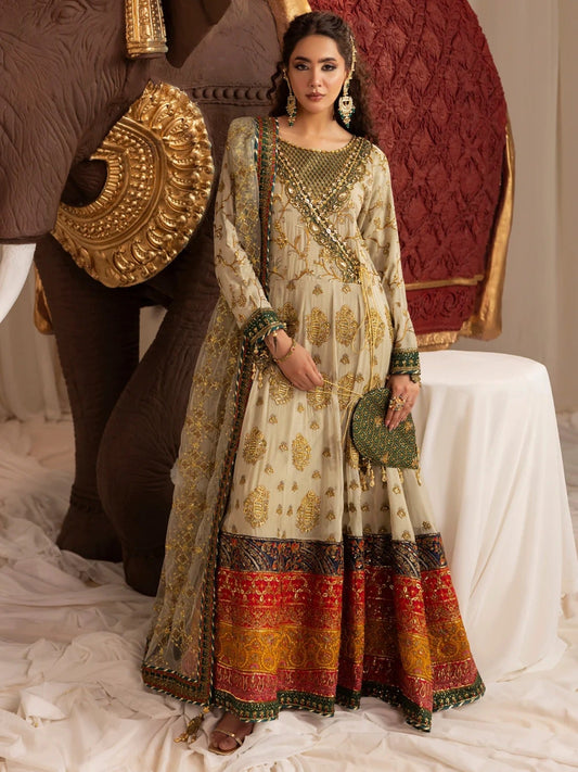 Sara Jahan Chiffon Embroidered Stitched 4-Piece Suit-SJ-1047