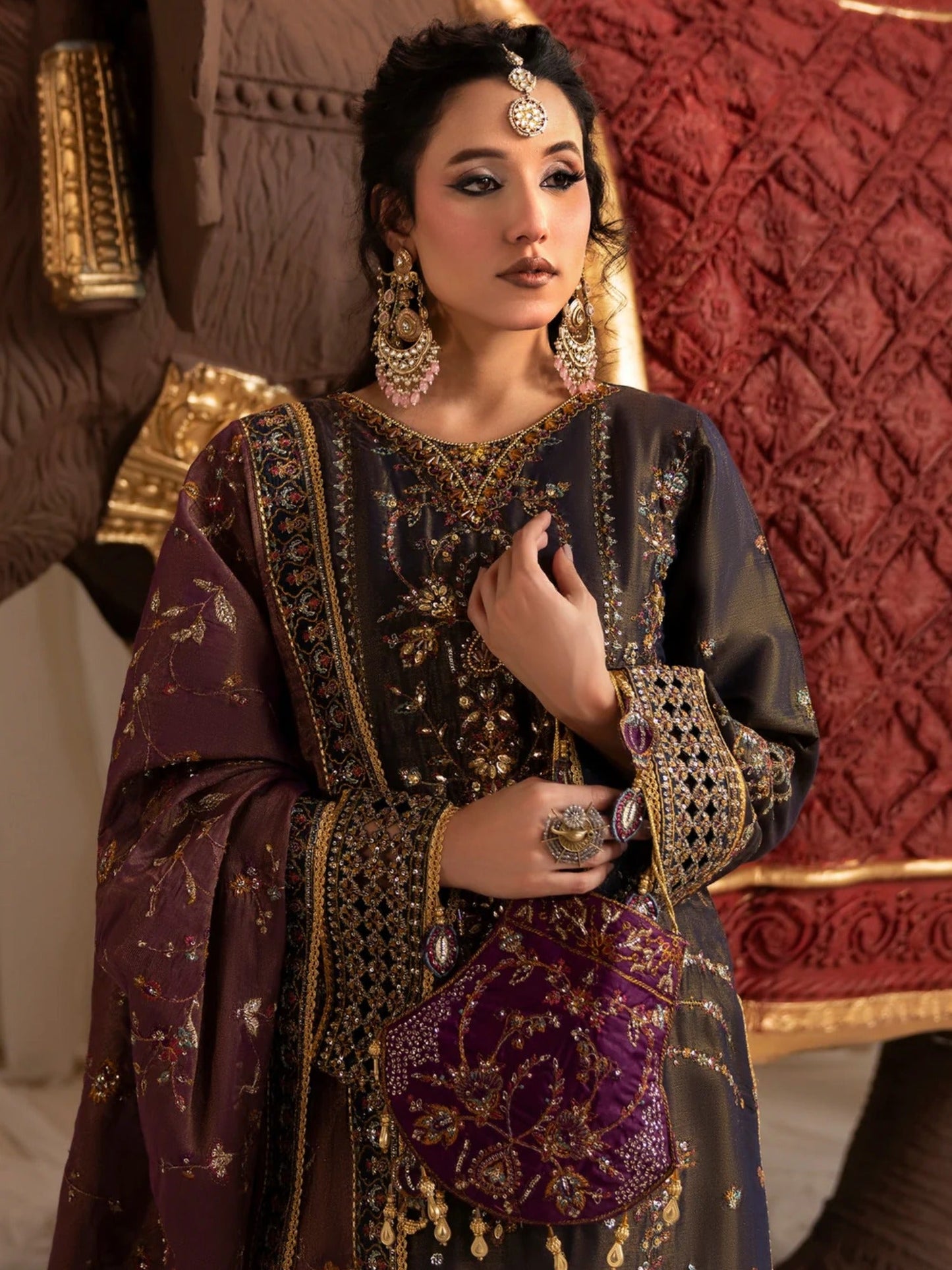 Sara Jahan Naaz e Jahan Masoori Embroidered Lehenga-SJ-1077
