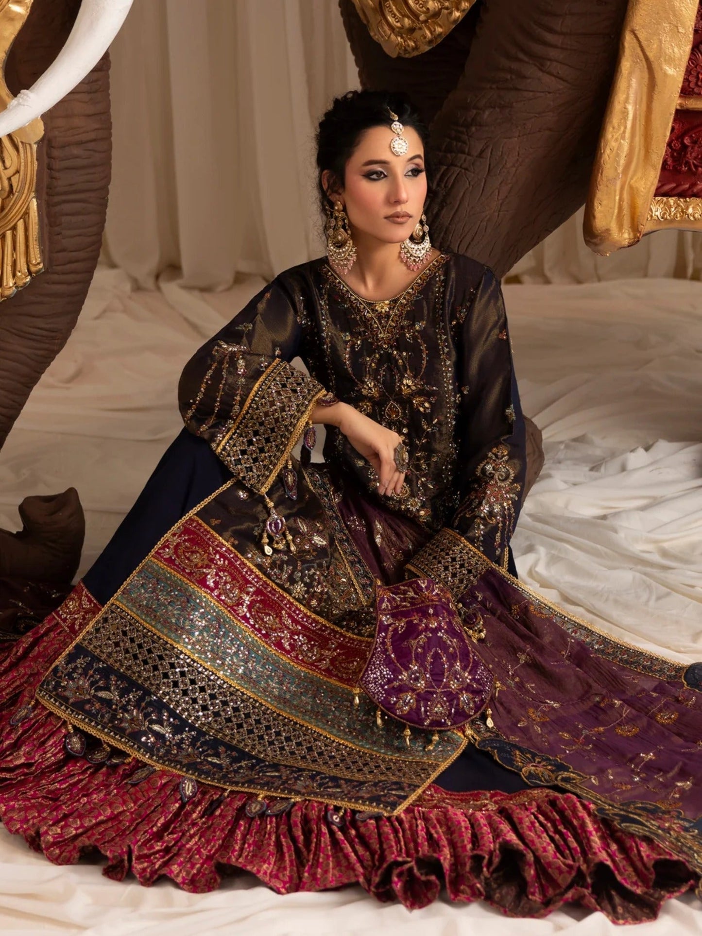 Sara Jahan Naaz e Jahan Masoori Embroidered Lehenga-SJ-1077