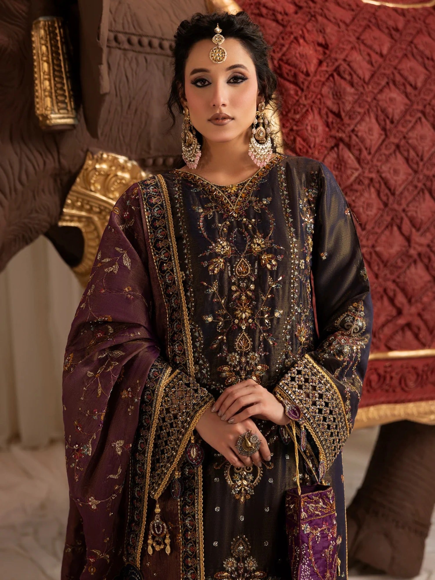 Sara Jahan Naaz e Jahan Masoori Embroidered Lehenga-SJ-1077