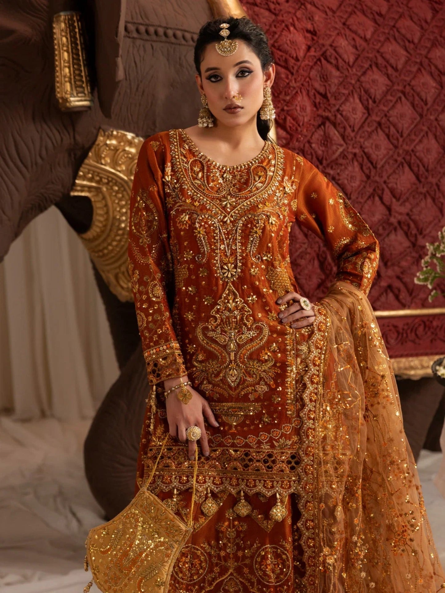 Sara Jahan Naaz e Jahan Masoori Embroidered Lehenga-SJ-1078