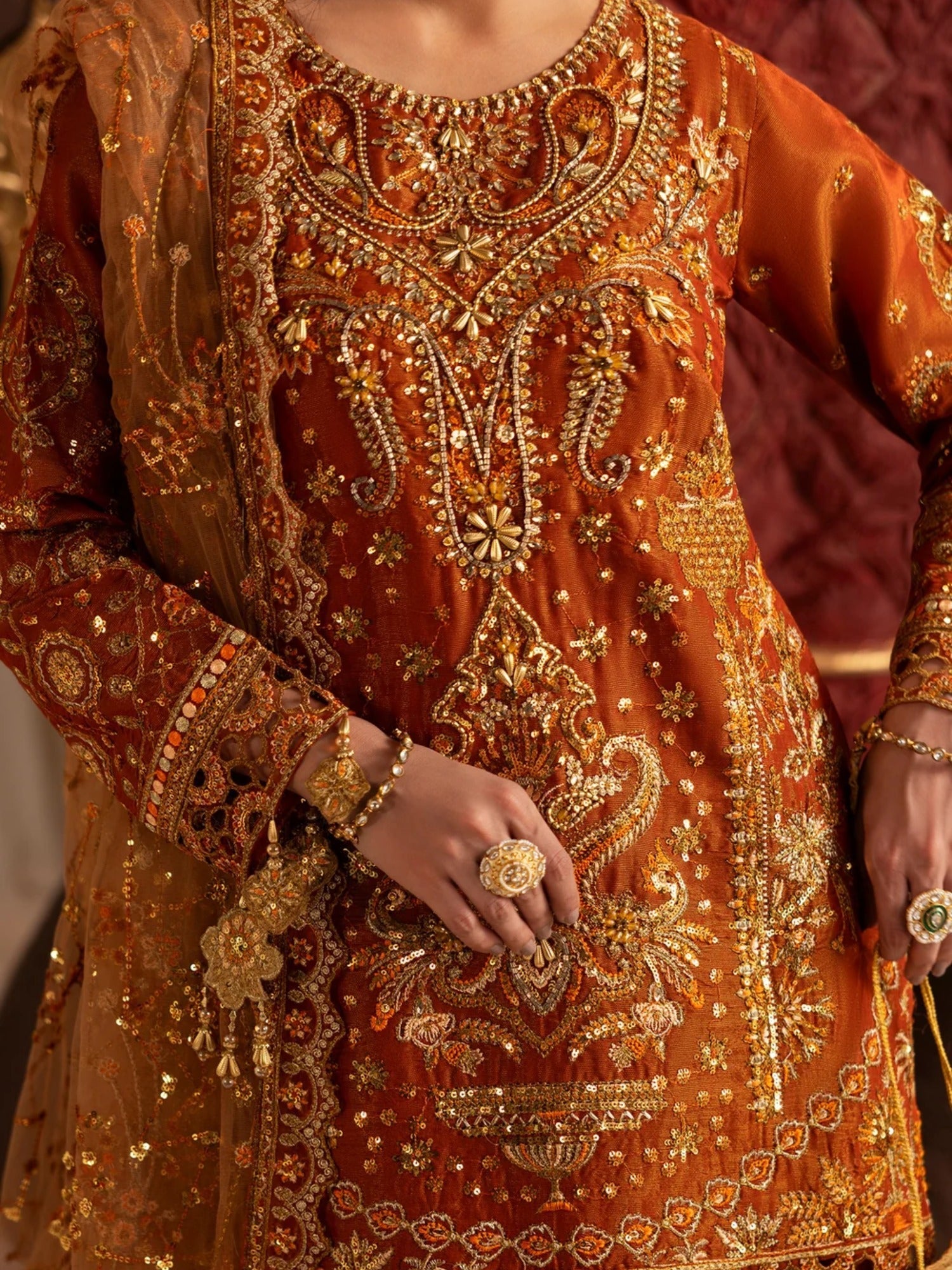 Sara Jahan Naaz e Jahan Masoori Embroidered Lehenga-SJ-1078