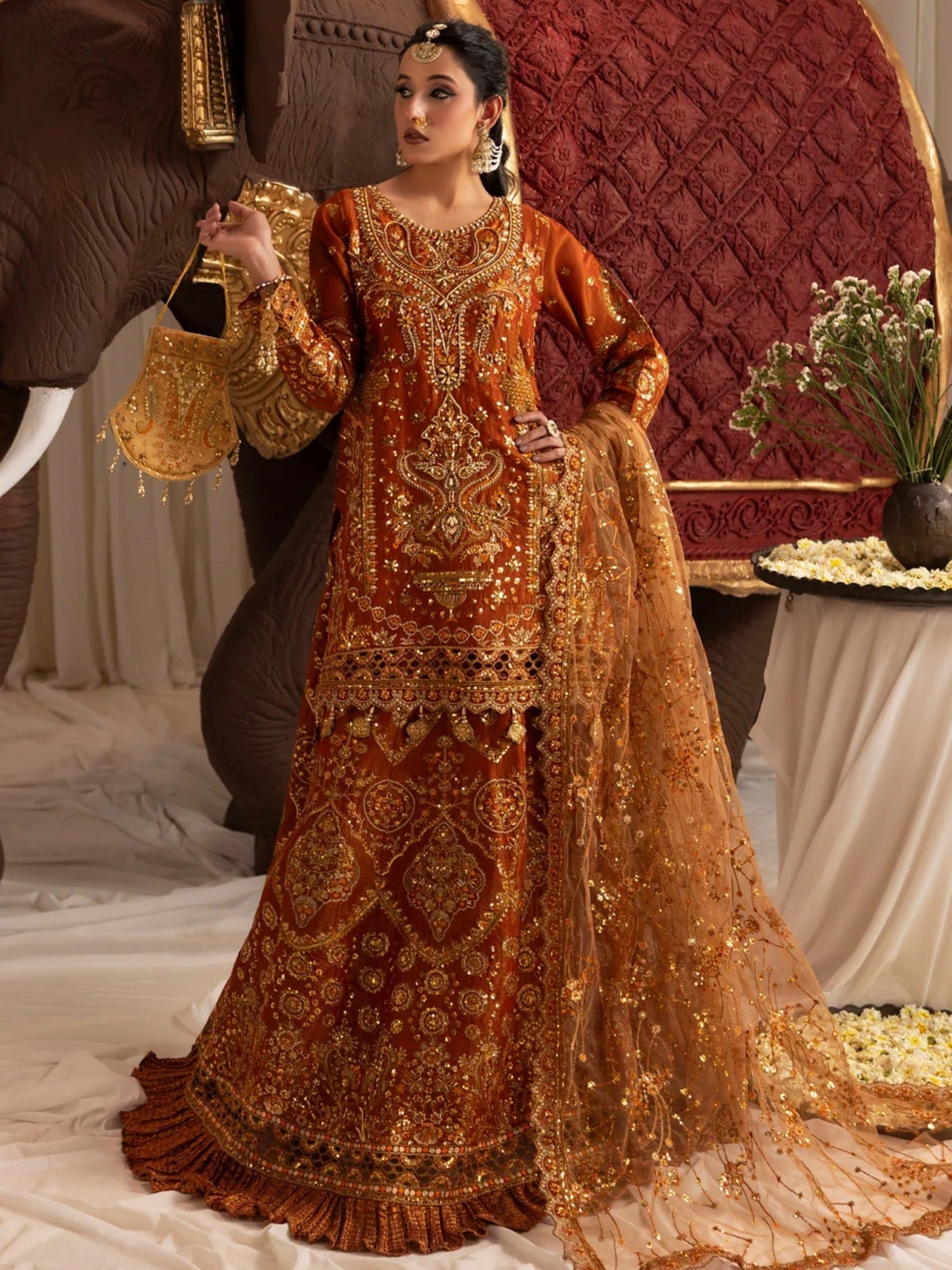 Sara Jahan Naaz e Jahan Masoori Embroidered Lehenga-SJ-1078