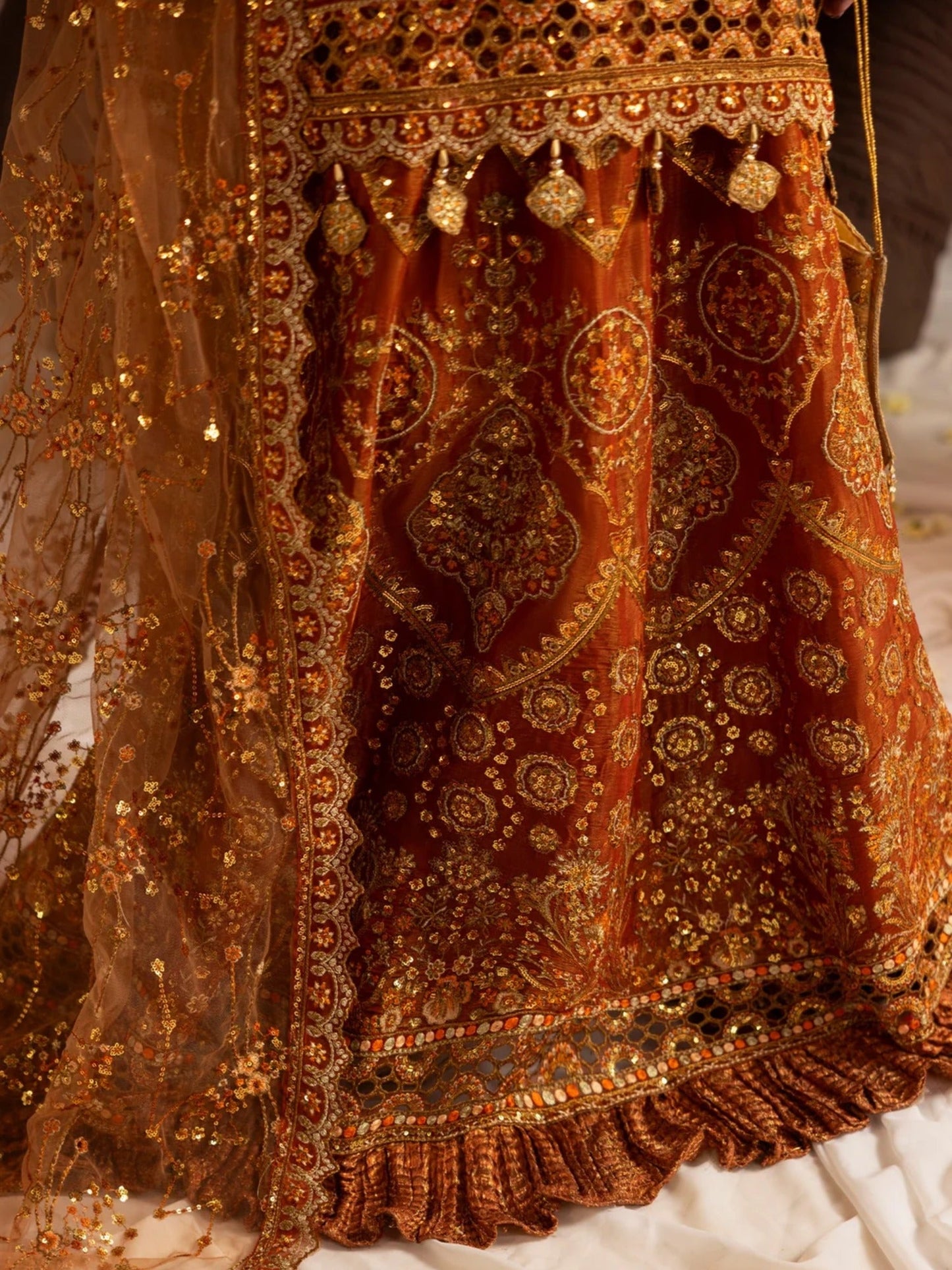 Sara Jahan Naaz e Jahan Masoori Embroidered Lehenga-SJ-1078