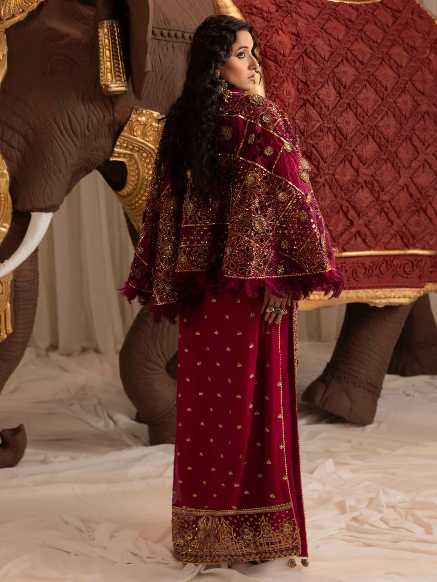 Sara Jahan Naaz e Jahan Chiffon Embellished Kaftan Set-SJ-1046