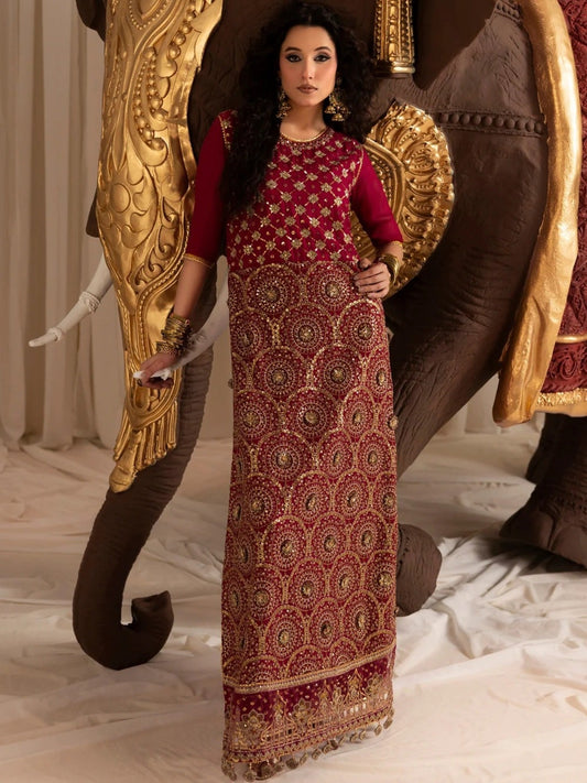 Sara Jahan Naaz e Jahan Chiffon Embellished Kaftan Set-SJ-1046