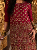 Sara Jahan Naaz e Jahan Chiffon Embellished Kaftan Set-SJ-1046