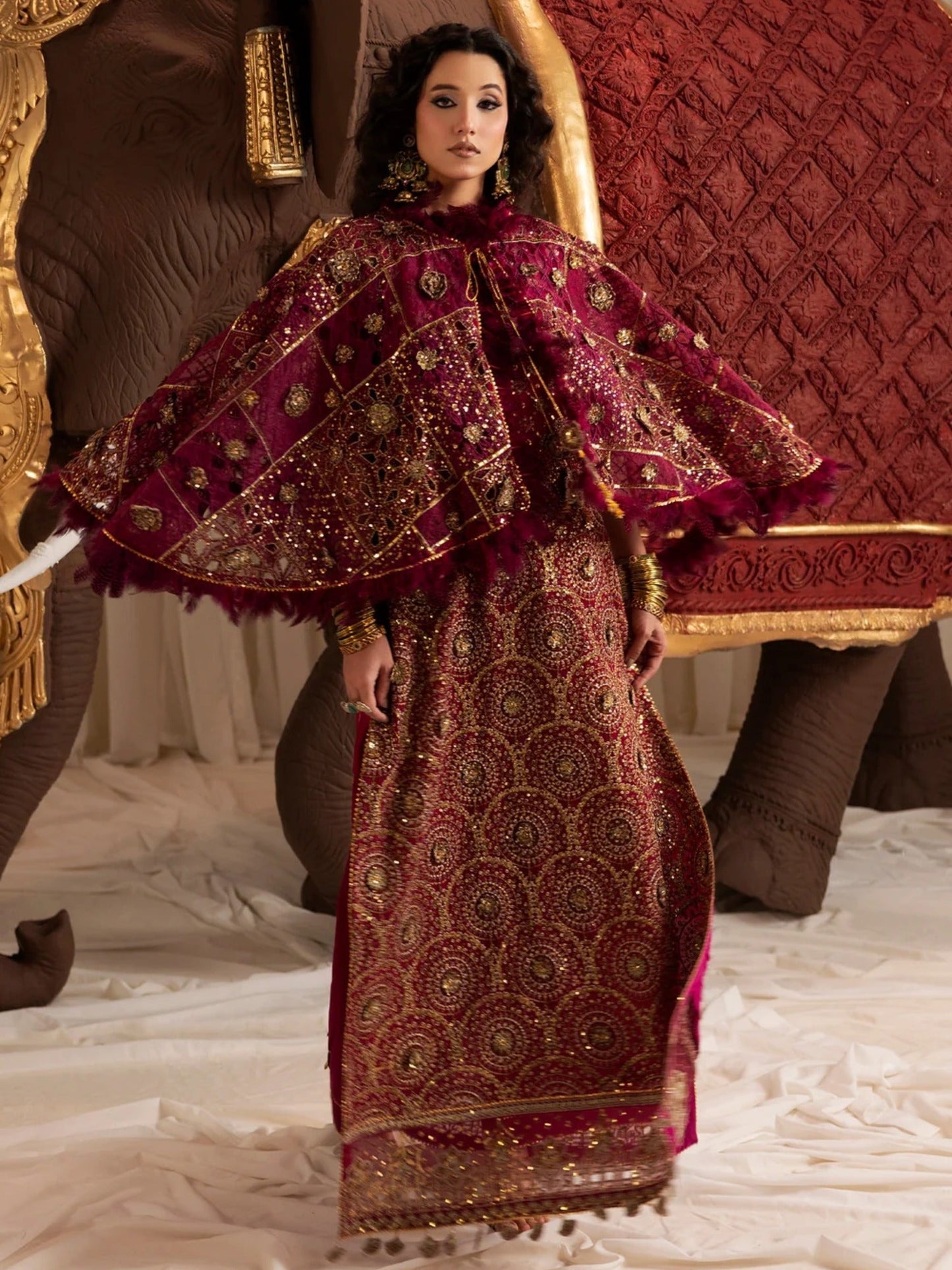 Sara Jahan Naaz e Jahan Chiffon Embellished Kaftan Set-SJ-1046