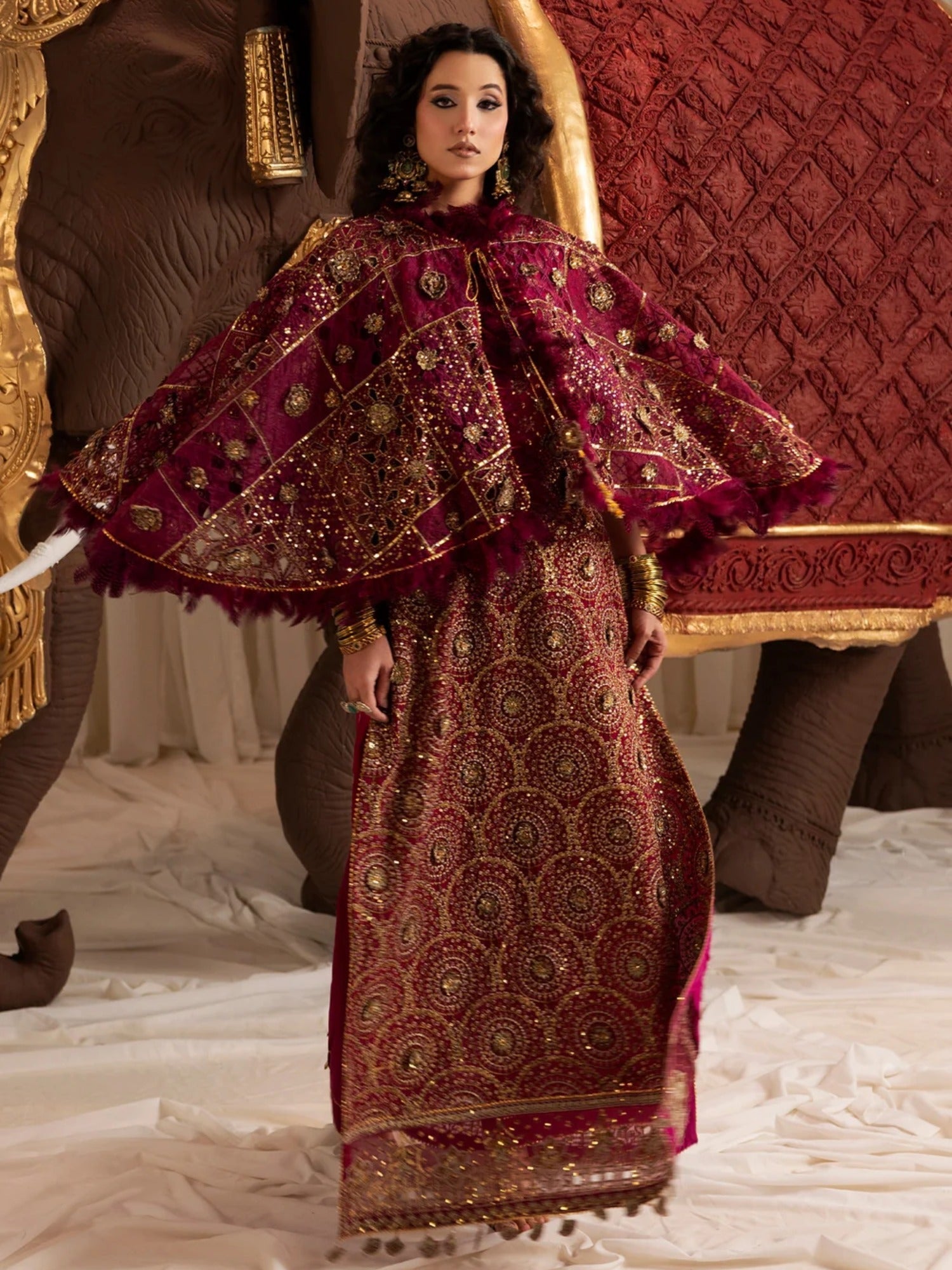 Sara Jahan Naaz e Jahan Chiffon Embellished Kaftan Set-SJ-1046
