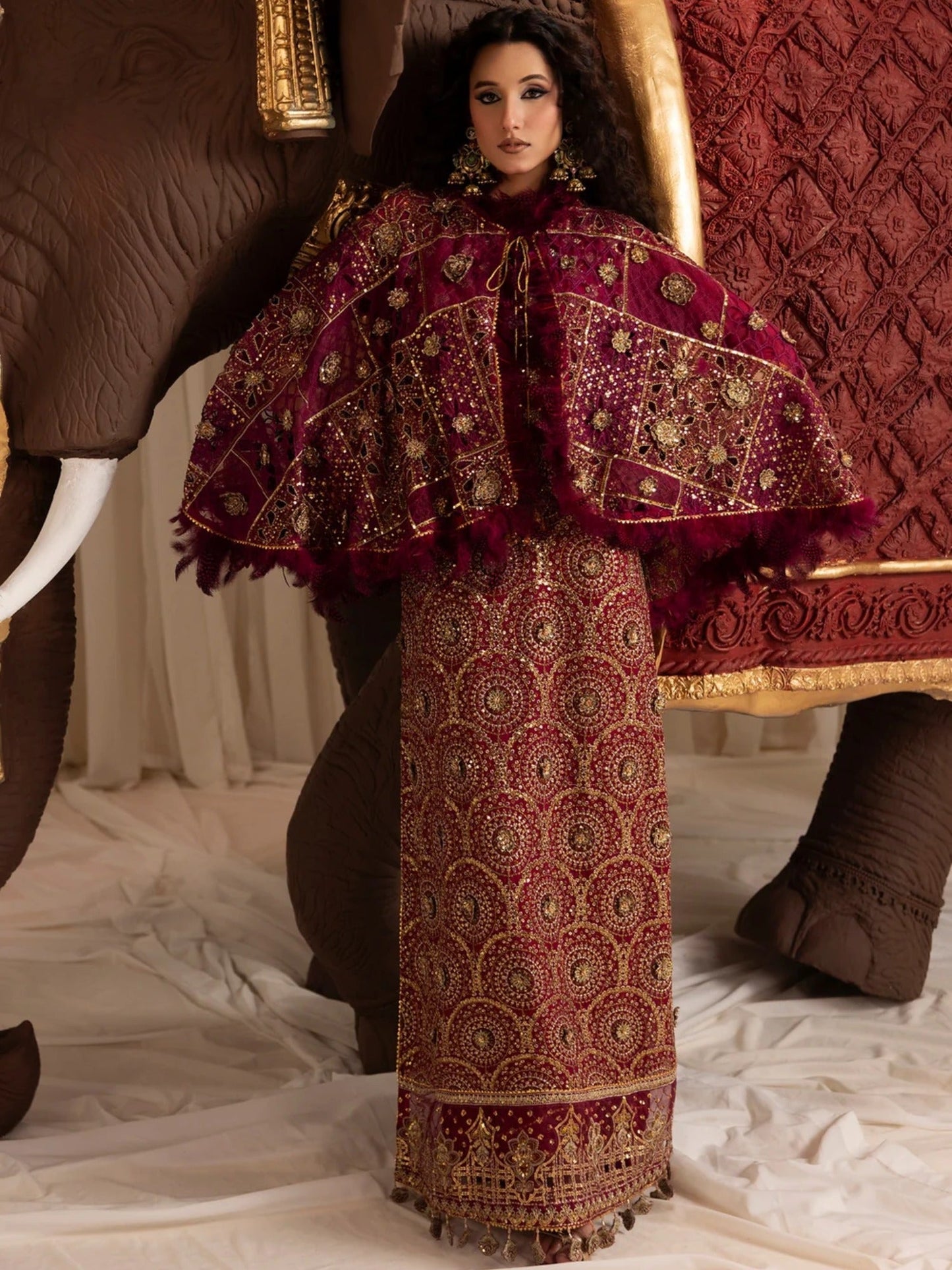 Sara Jahan Naaz e Jahan Chiffon Embellished Kaftan Set-SJ-1046