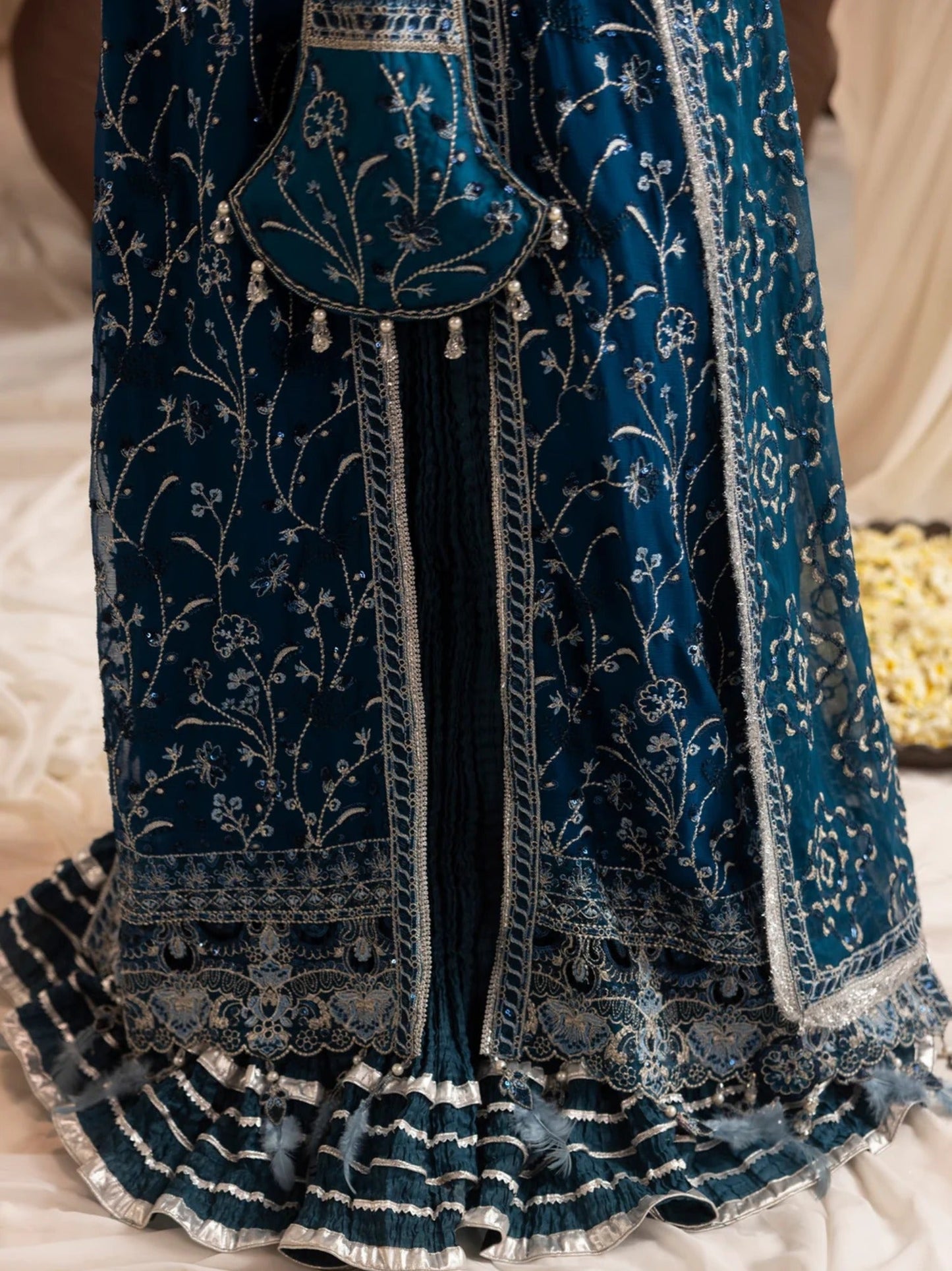 Blue Sara Jahan Naaz e Jahan Chiffon Embroidered Maxi-SJ-1041