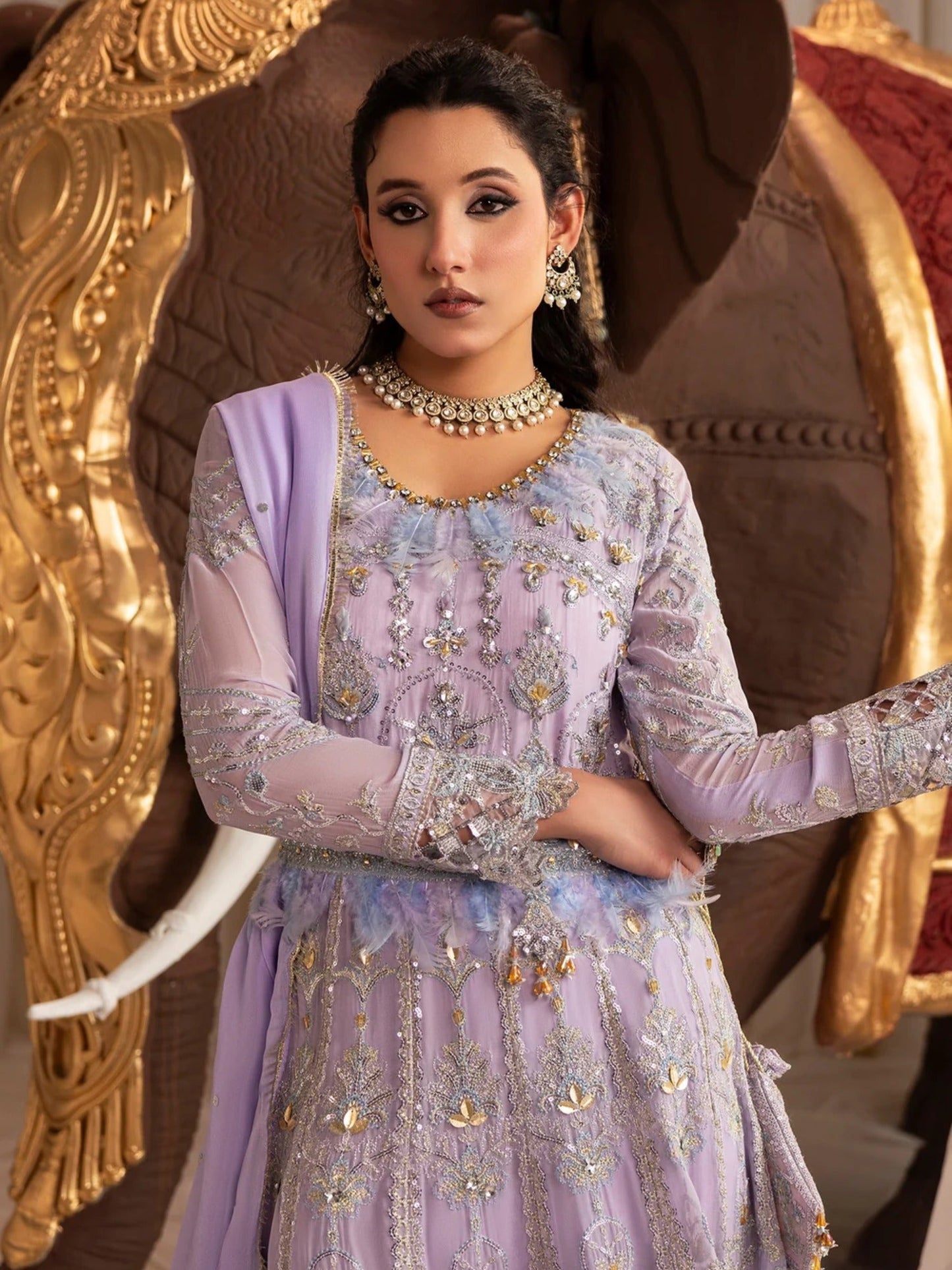 Sara Jahan Naaz e Jahan Chiffon Embellished Maxi-SJ-1044
