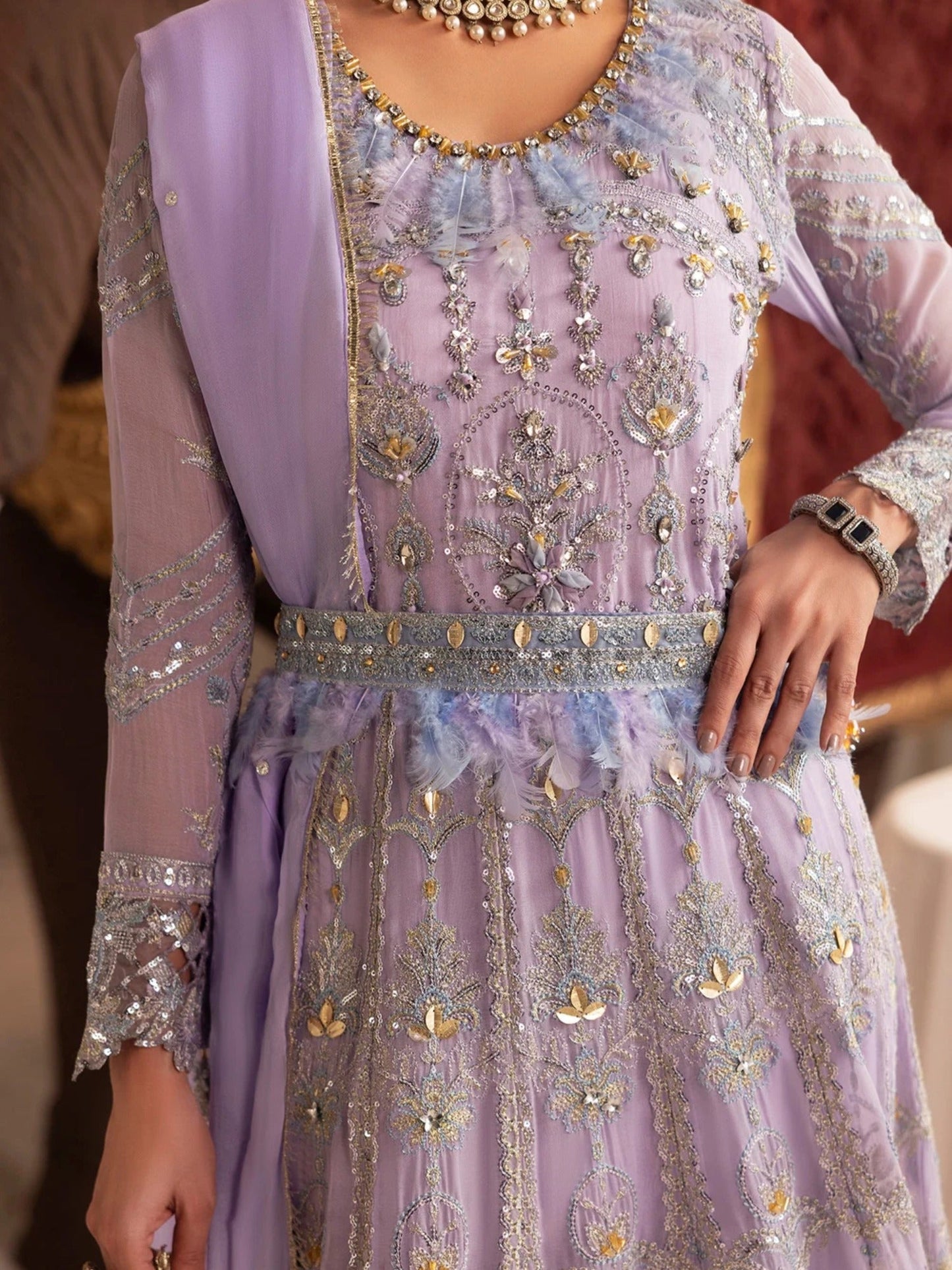 Sara Jahan Naaz e Jahan Chiffon Embellished Maxi-SJ-1044