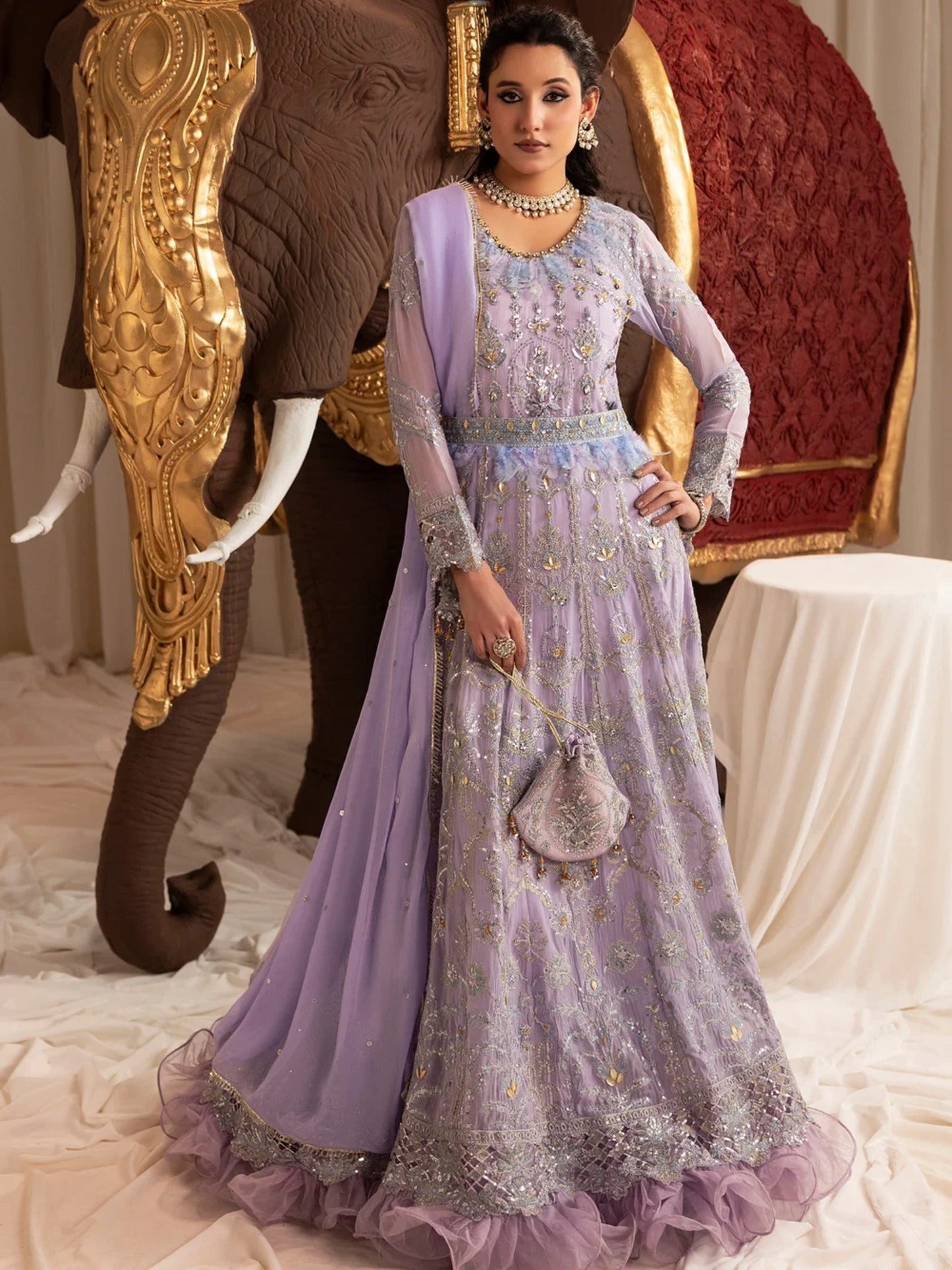Sara Jahan Naaz e Jahan Chiffon Embellished Maxi-SJ-1044